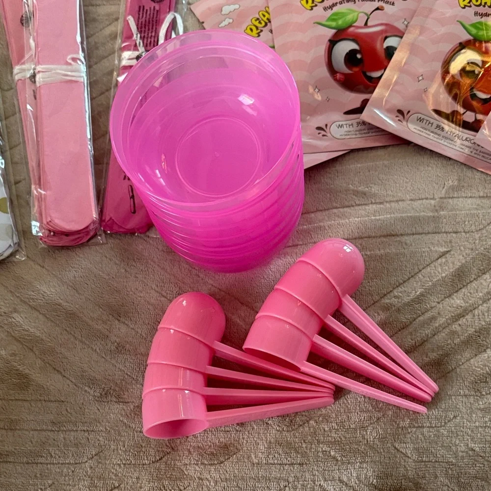 Pink Spa Party Set with Photo Props and banner
